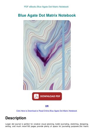 PDF eBooks Blue Agate Dot Matrix Notebook