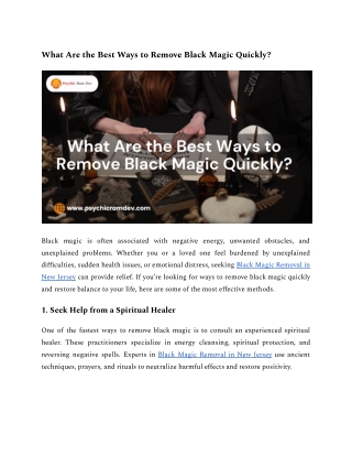 What Are the Best Ways to Remove Black Magic Quickly