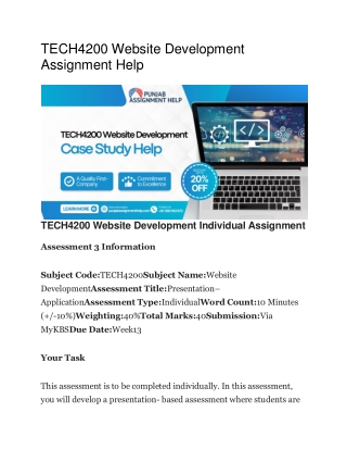 TECH4200 Website Development Assignment Help