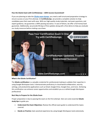 Pass the GSuite Exam with Certifiedumps