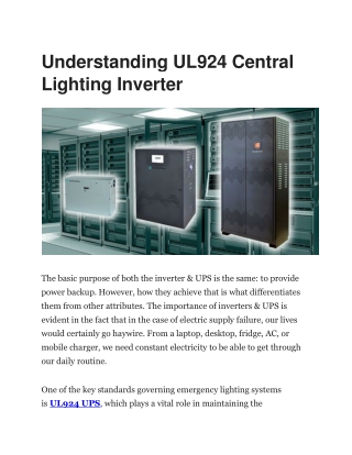 Crucial Power - UL924-Compliant UPS Solutions for Efficient Emergency Lighting