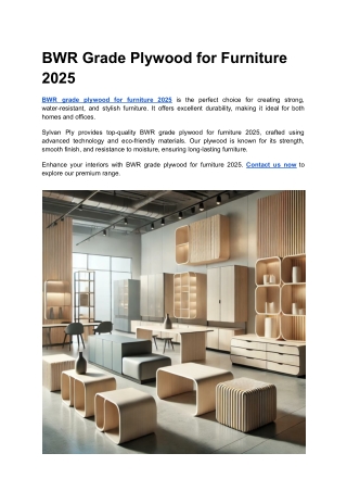 BWR Grade Plywood for Furniture 2025