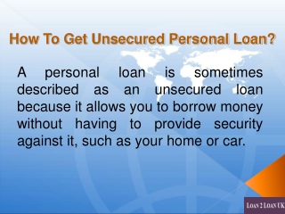 how to get unsecured personal loan