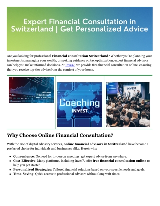 Free financial consultation online