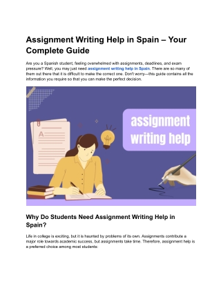 Assignment Writing Help in Spain – Your Complete Guide