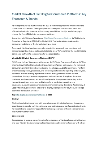 B2C Digital Commerce Platforms