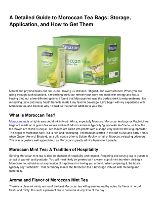 A Detailed Guide to Moroccan Tea Bags_ Storage, Application, and How to Get Them