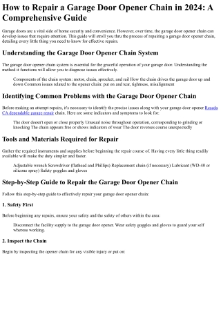 Where Will Reseda CA dependable garage repair Be 1 Year From Now?
