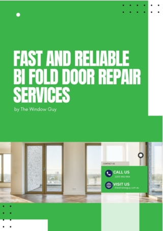 Fast and Reliable Bi Fold Door Repair Services by The Window Guy