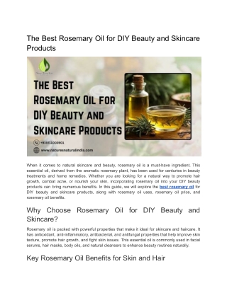 The Best Rosemary Oil for DIY Beauty and Skincare Products