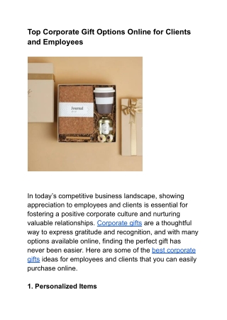 Best Online Corporate Gift Ideas for Employees and Clients