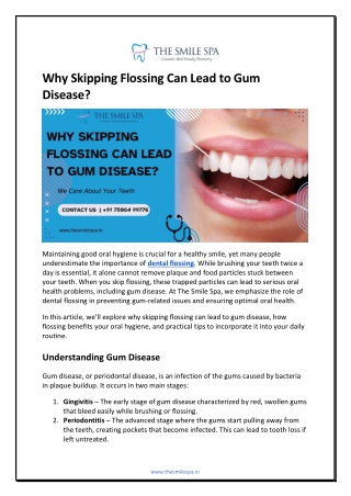 Why Skipping Flossing Can Lead to Gum Disease