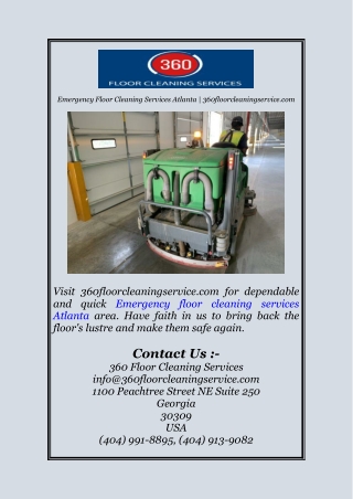 Emergency Floor Cleaning Services Atlanta | 360floorcleaningservice.com