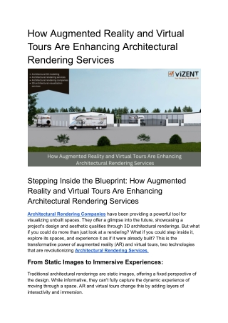 How Augmented Reality and Virtual Tours Are Enhancing Architectural Rendering Services__offsite blog vizent_Komal