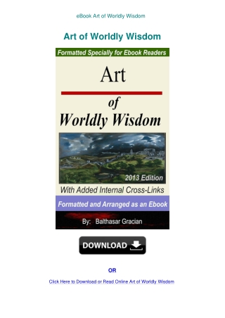 eBook Art of Worldly Wisdom