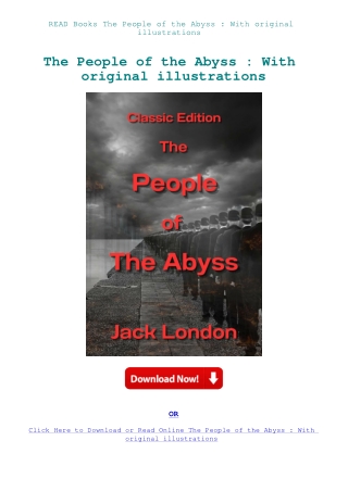 READ Books The People of the Abyss  With original illustrations