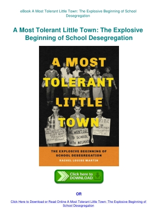 eBook A Most Tolerant Little Town The Explosive Beginning of School Desegregation