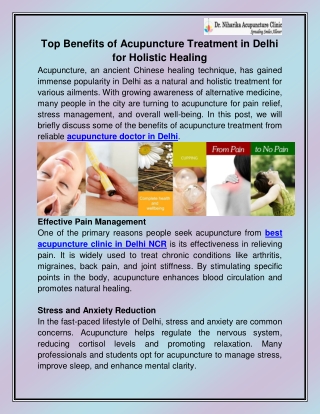 Acupuncture doctor in Delhi