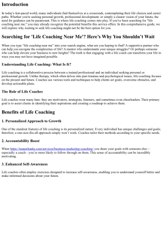 Searching for 'Life Coaching Near Me'? Here’s Why You Shouldn’t Wait