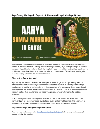 Arya Samaj Marriage in Gujarat_ A Simple and Legal Marriage Option