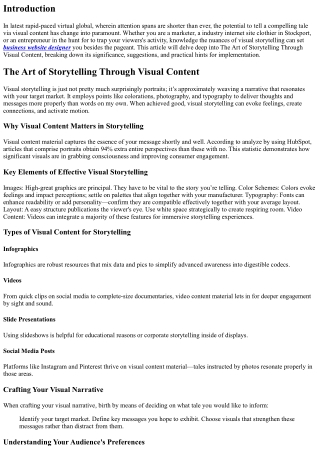 The Art of Storytelling Through Visual Content