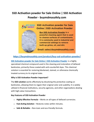 SSD Activation powder for Sale Online SSD Activation Powder - buymdmasafely