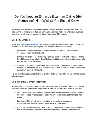 Do You Need an Entrance Exam for Online BBA Admission_ Here’s What You Should Know