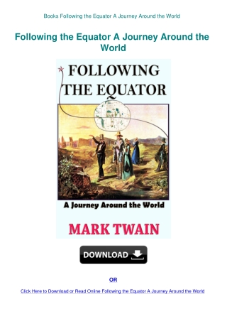 Books Following the Equator A Journey Around the World
