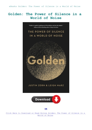 eBooks Golden The Power of Silence in a World of Noise