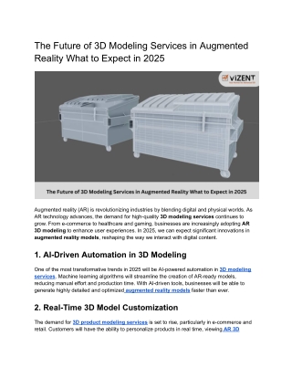 The Future of 3D Modeling Services in Augmented Reality What to Expect in 2025