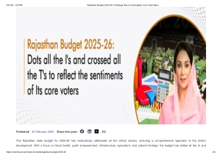 Rajasthan Budget 2025-26_ A Strategic Move to Strengthen Core Voter Base