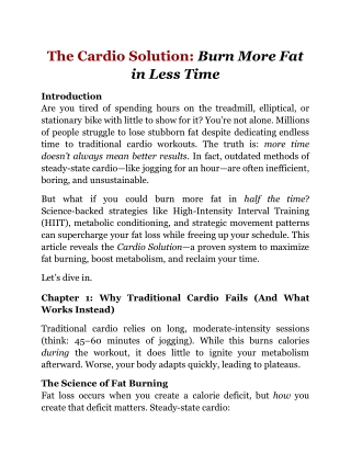 The Cardio Solution_ Burn More Fat in Less Time