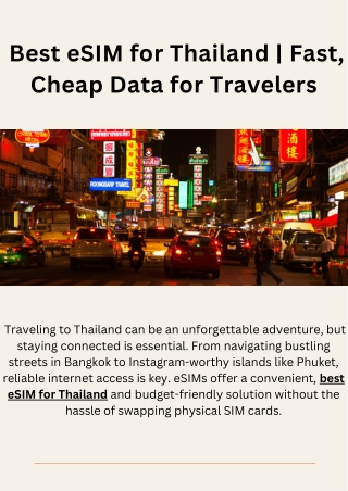 Best eSIM for Thailand | Fast, Cheap Data for Travelers
