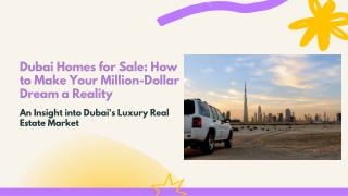 Dubai Homes for Sale How to Make Your Million-Dollar Dream a Reality