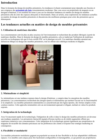 Les tendances actuelles en matière de design de meubles présentoirs