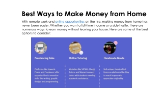 Best Ways to Make Money from Home