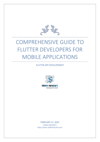 Comprehensive Guide to Flutter Developers for Mobile Applications PDF