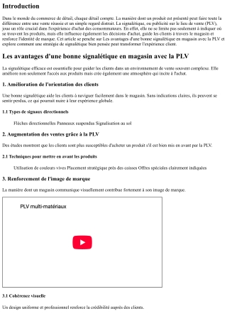 Les avantages d'une bonne signalétique en magasin avec la PLV