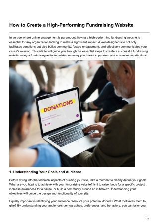 How to Create a High-Performing Fundraising Website