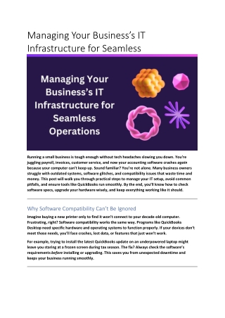 Managing Your Business’s IT Infrastructure for Seamless Operations