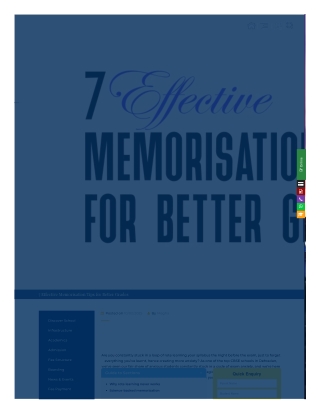 Effective Memorization Strategies for Better Grades