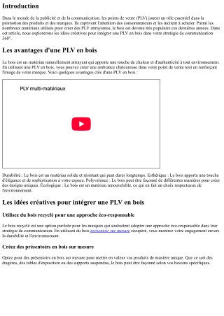 Les idées créatives pour intégrer une PLV en bois dans votre stratégie de commun
