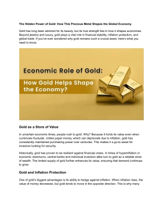 The Hidden Power of Gold_ How This Precious Metal Shapes the Global Economy
