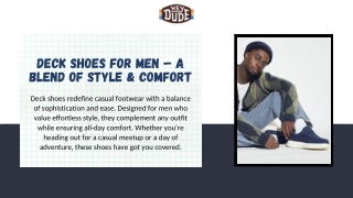 Deck Shoes for Men Look, Next-Level Comfort!
