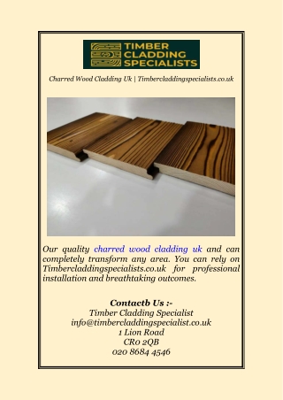 Charred Wood Cladding Uk | Timbercladdingspecialists.co.uk