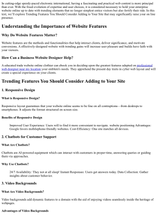 Trending Features You Should Consider Adding to Your Site