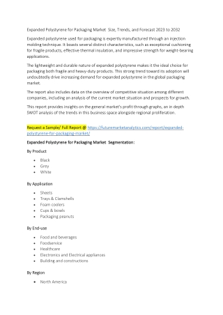 Expanded Polystyrene for Packaging Market  Size, Trends, and Forecast 2023 to 20
