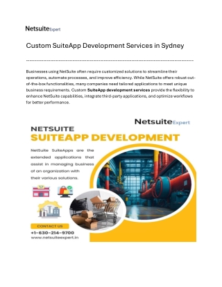 Custom SuiteApp Development Services in Sydney