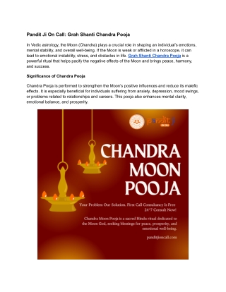 Grah Shanti Chandra Pooja – Balance Your Moon Energy