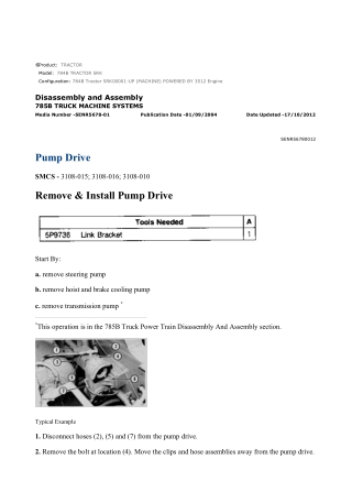 Caterpillar Cat 784B TRACTOR (Prefix 5RK) Service Repair Manual Instant Download